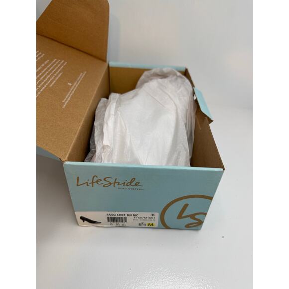 Life Stride Soft System Parigi Pumps 8.5 M Black Patent/Microsuede Comfort Heel - Picture 9 of 10